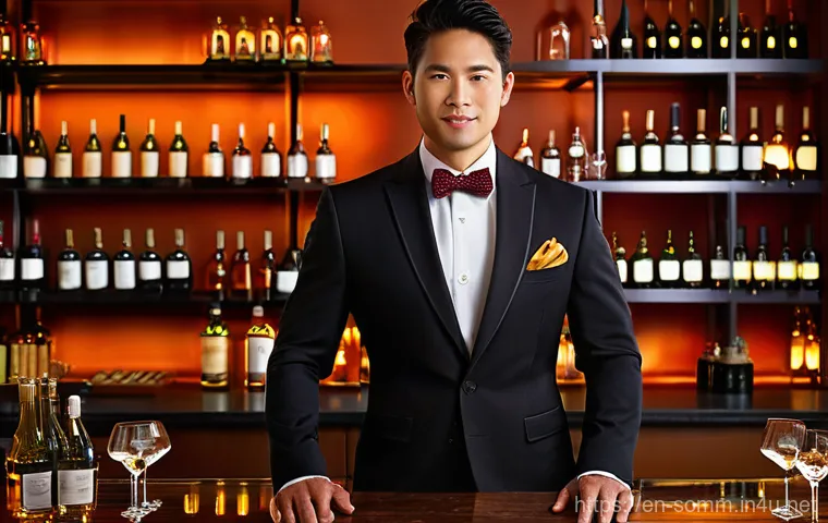 소믈리에가 알아야 할 칵테일 베이스 - **A Modern Sommelier Curating a Diverse Beverage Program:** A stylish and professional sommelier, ag...