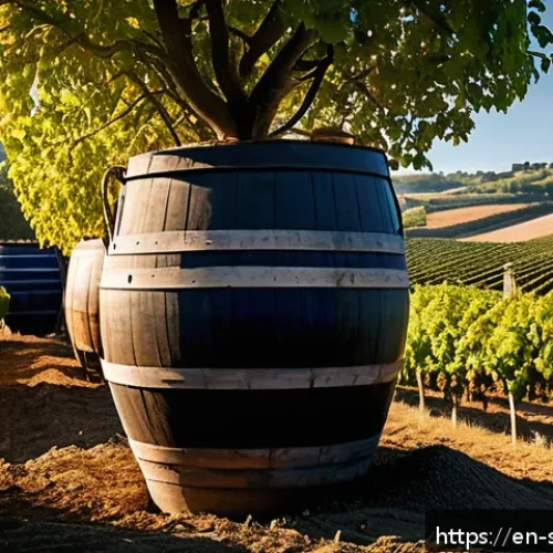 와인 시장에서의 새로운 트렌드 - A vibrant biodynamic vineyard scene in early autumn, showing lush grapevines thriving on rolling hil...